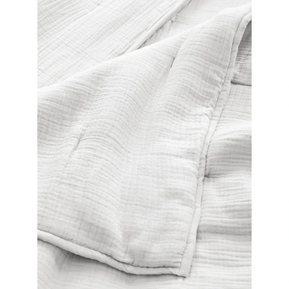 Quince Organic Cotton Airy Gauze White Dream Quilt King or California King NWOT